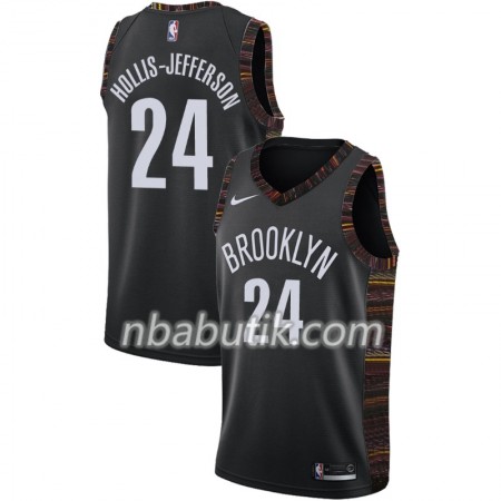 NBA Mænd Trøje Brooklyn Nets Rondae Hollis-Jefferson 24 2018-19 Nike City Edition Sort Swingman